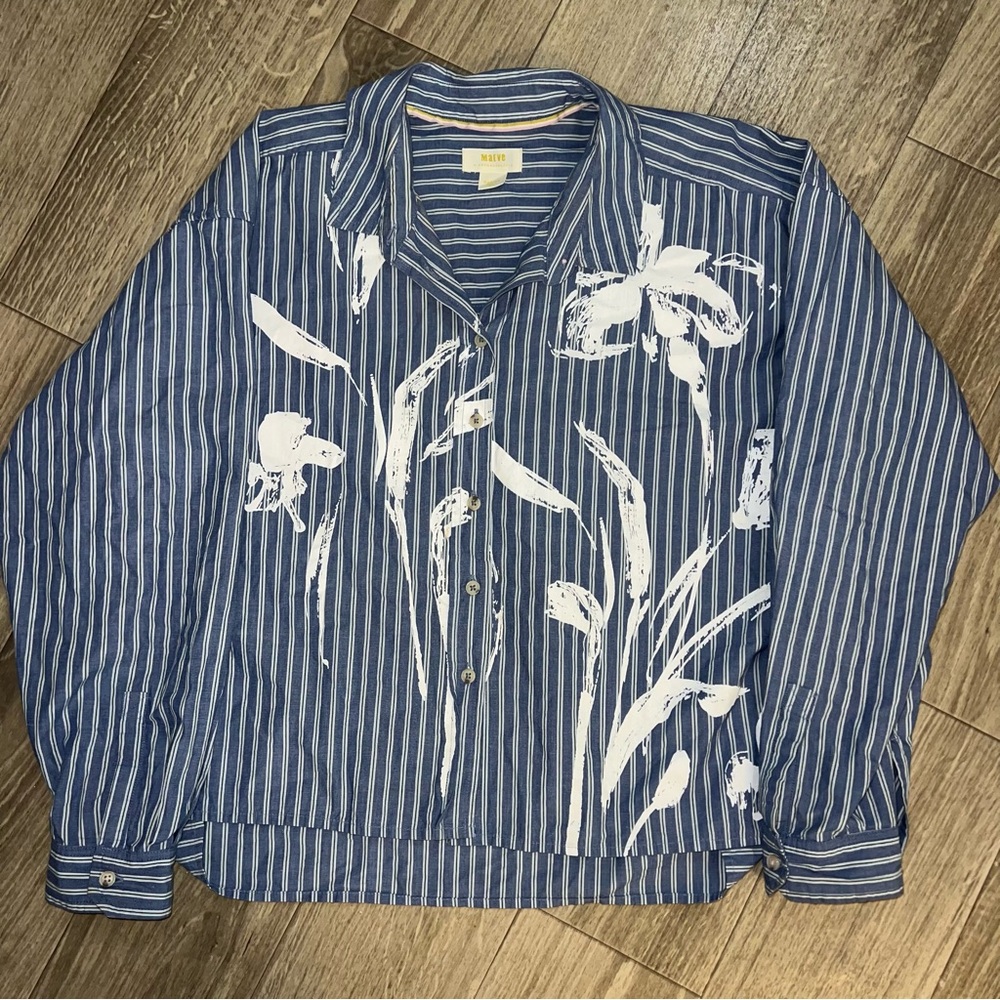 Anthropologie Striped abstract button down